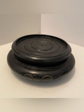 Vintage Chinese Carved Wood Display Stand Pedestal Vase Bowl Urn